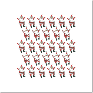 Cute Santa Pattern Posters and Art